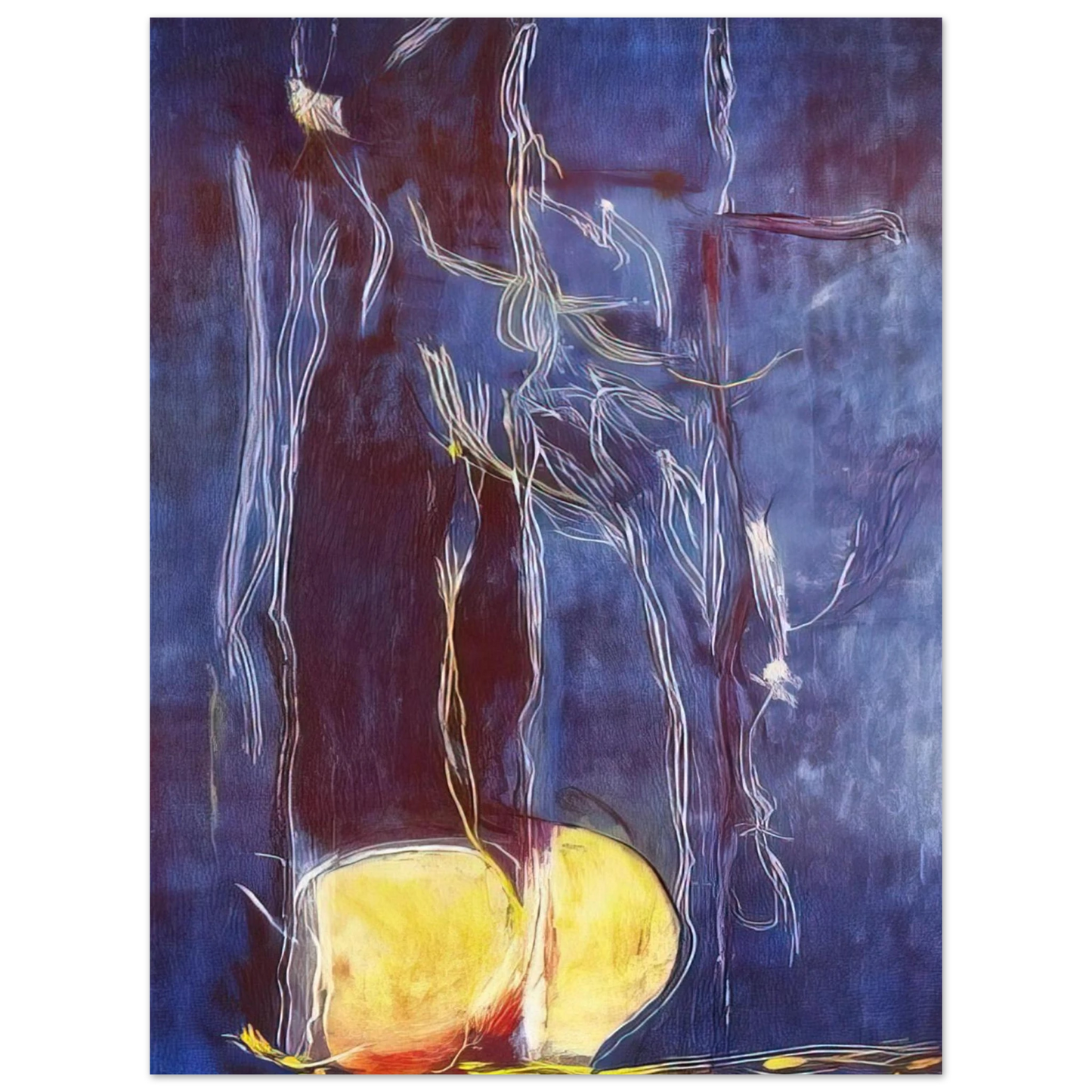 Helen Frankenthaler - All About Blue - 1994 Wall art - 60x80 cm / 24x32 inches - Premium Wooden Framed Poster With Fine Art Paper-canvas - Wood frame