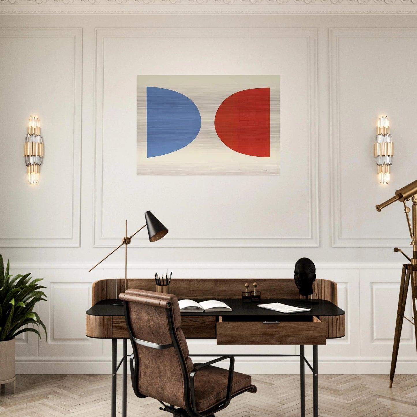 Blue and Orange - Ellsworth Kelly Brushed Aluminum Print - 70x100 cm / 28x40 inches | Ellsworth Kelly Aluminum Print | Ellsworth Kelly Prints