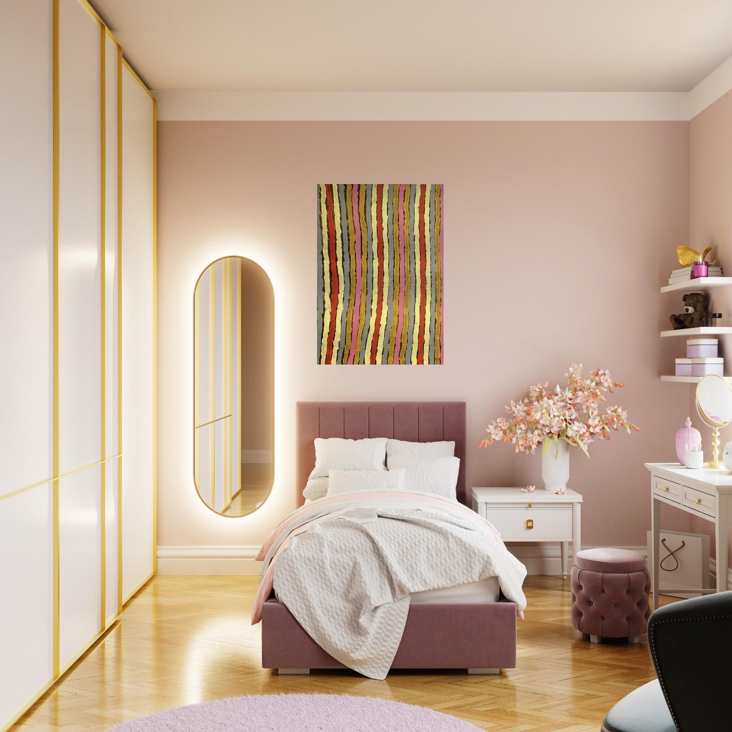 Ceremonial Paint Floor Napperby - 2001 - Clifford Possum Tjapaltjarri Brushed Aluminum Print - 70x100 cm / 28x40 inches | Clifford Possum Tjapaltjarri Aluminum Print | Clifford Possum Tjapaltjarri Prints