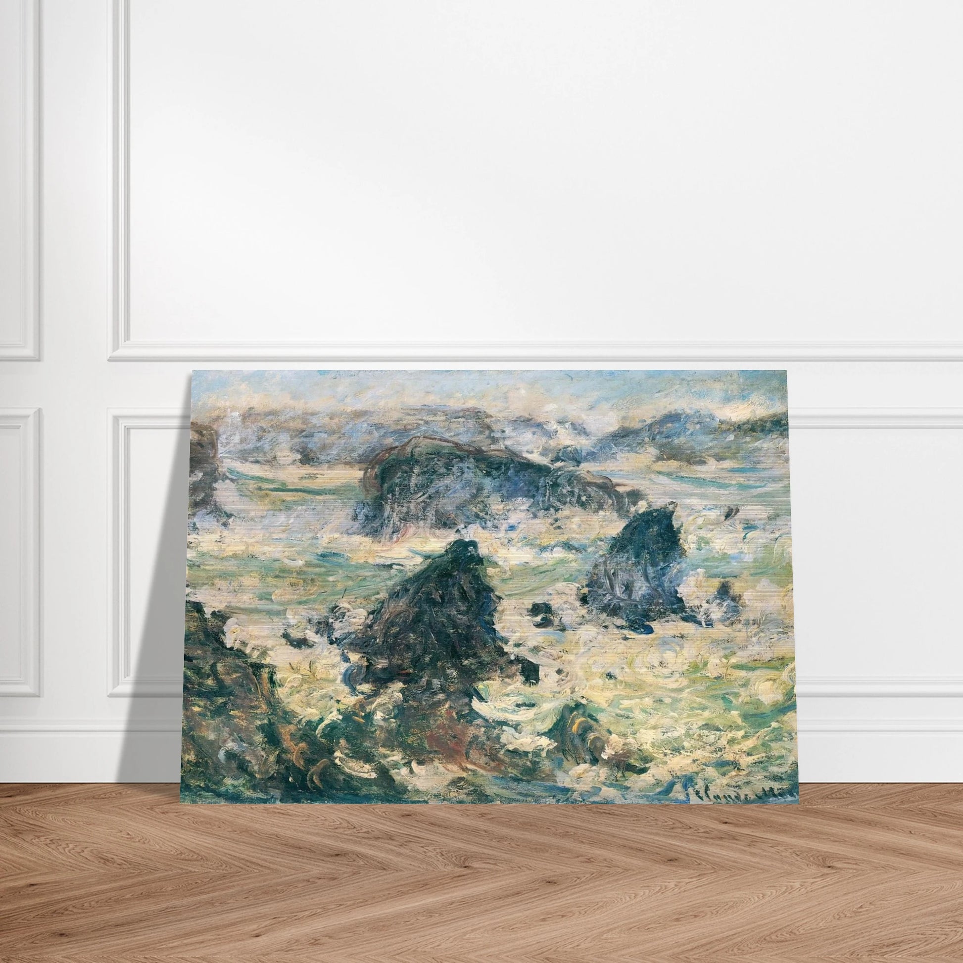 Storm on the Cote de Belle-Ile - claude monet Brushed Aluminum Print - 70x100 cm / 28x40 inches | claude monet Aluminum Print | claude monet Prints