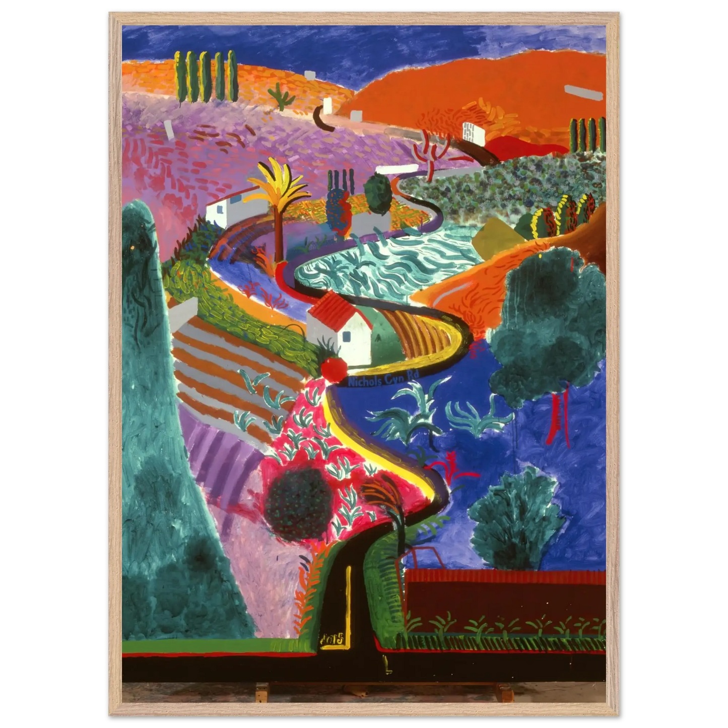 David Hockney - David Hockney Wall art - 60x80 cm / 24x32 inches - Premium Wooden Framed Poster With Fine Art Paper - Black frame