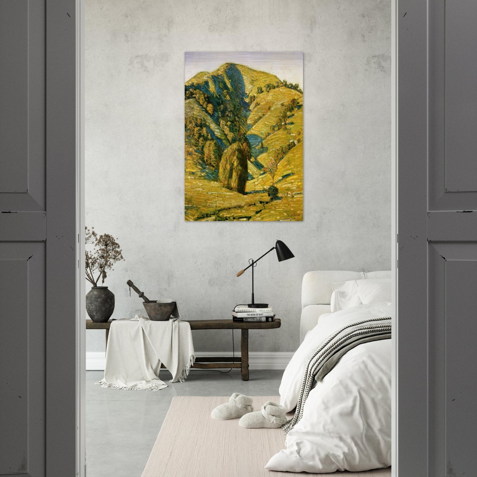 Hill of the Sun, San Anselmo, California - Childe Hassam Brushed Aluminum Print - 70x100 cm / 28x40 inches | Childe Hassam Aluminum Print | Childe Hassam Prints
