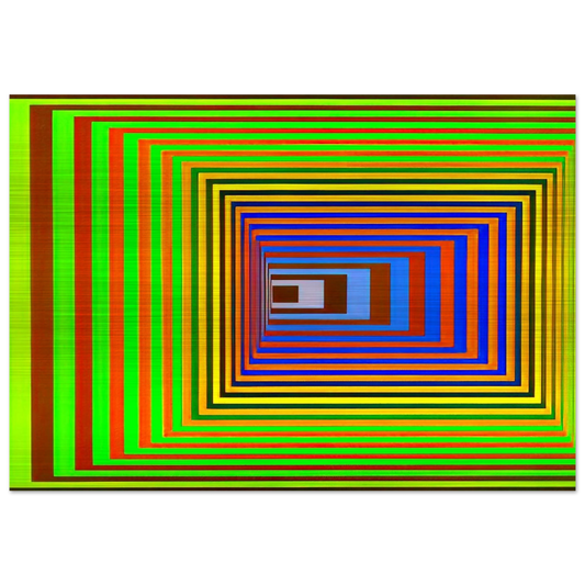 Vonal Stri - 1975 - Victor Vasarely Brushed Aluminum Print - 70x100 cm / 28x40 inches | Victor Vasarely Aluminum Print | Victor Vasarely Prints