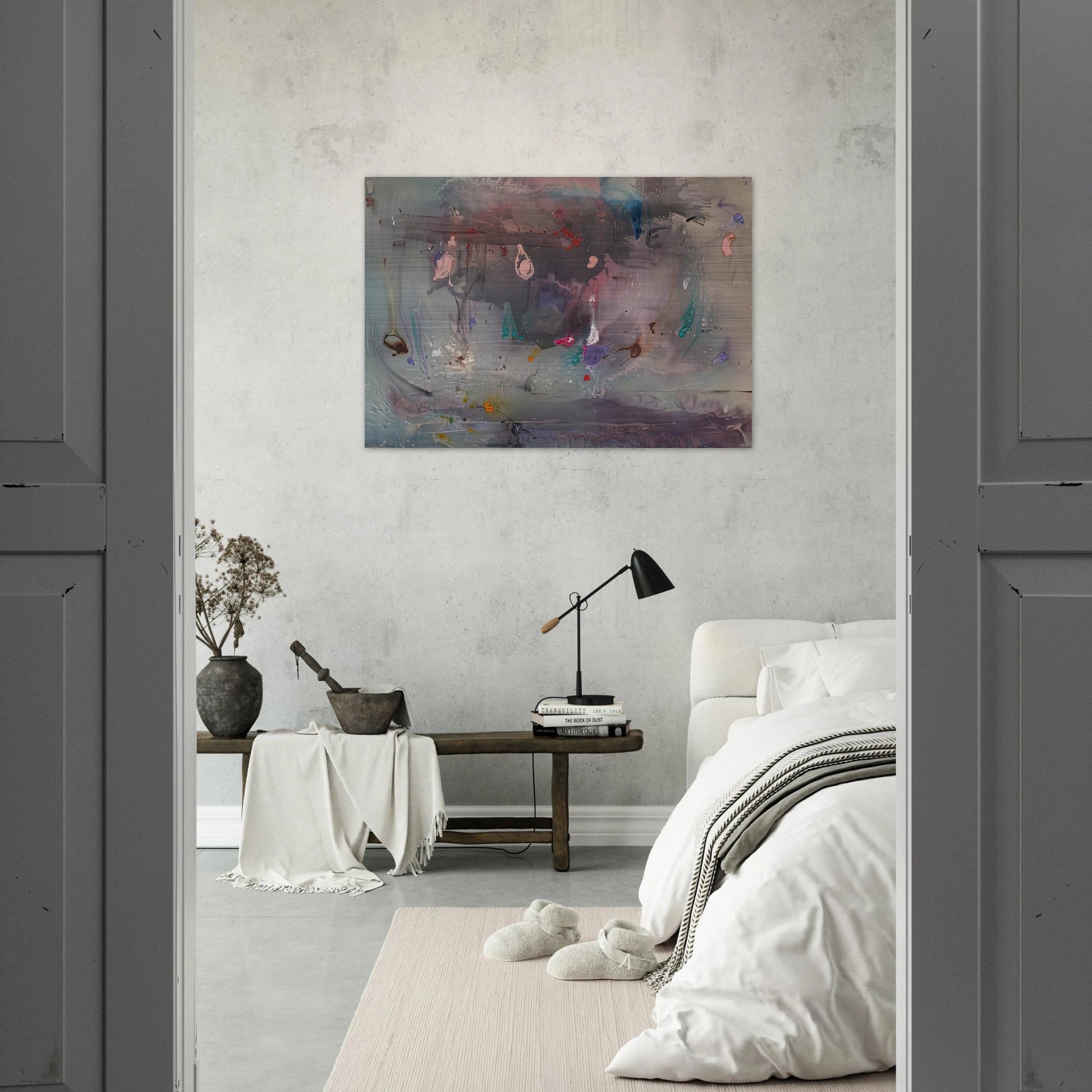 Grey Fireworks, 1982- - Helen Frankenthaler Brushed Aluminum Print - 70x100 cm / 28x40 inches | Helen Frankenthaler Aluminum Print | Helen Frankenthaler Prints