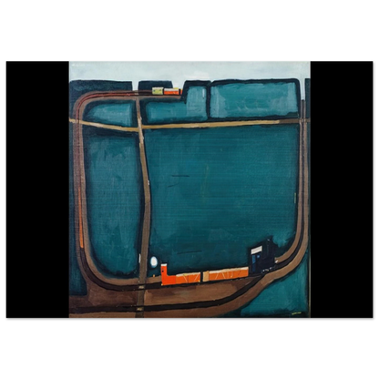 NARROW GAUGE RAILWAY IN THE MOUNTAINS 1963 - Jerzy Nowosielski Brushed Aluminum Print - 70x100 cm / 28x40 inches | Jerzy Nowosielski Aluminum Print | Jerzy Nowosielski Prints
