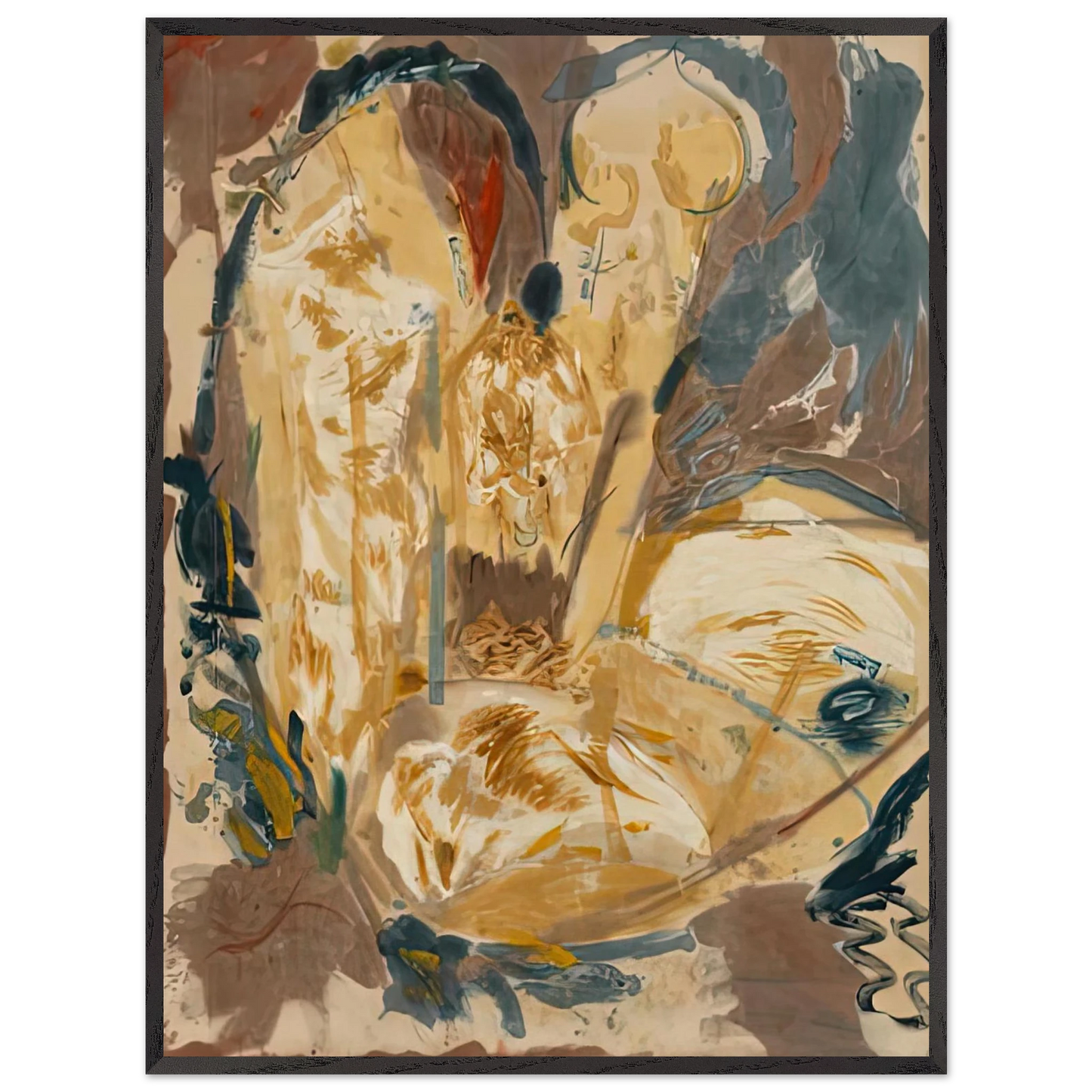 Helen Frankenthaler - Giralda, 1956- Wall Art - 60x80 cm / 24x32 inches - Premium Wooden Framed Poster With Fine Art Paper-canvas - White frame