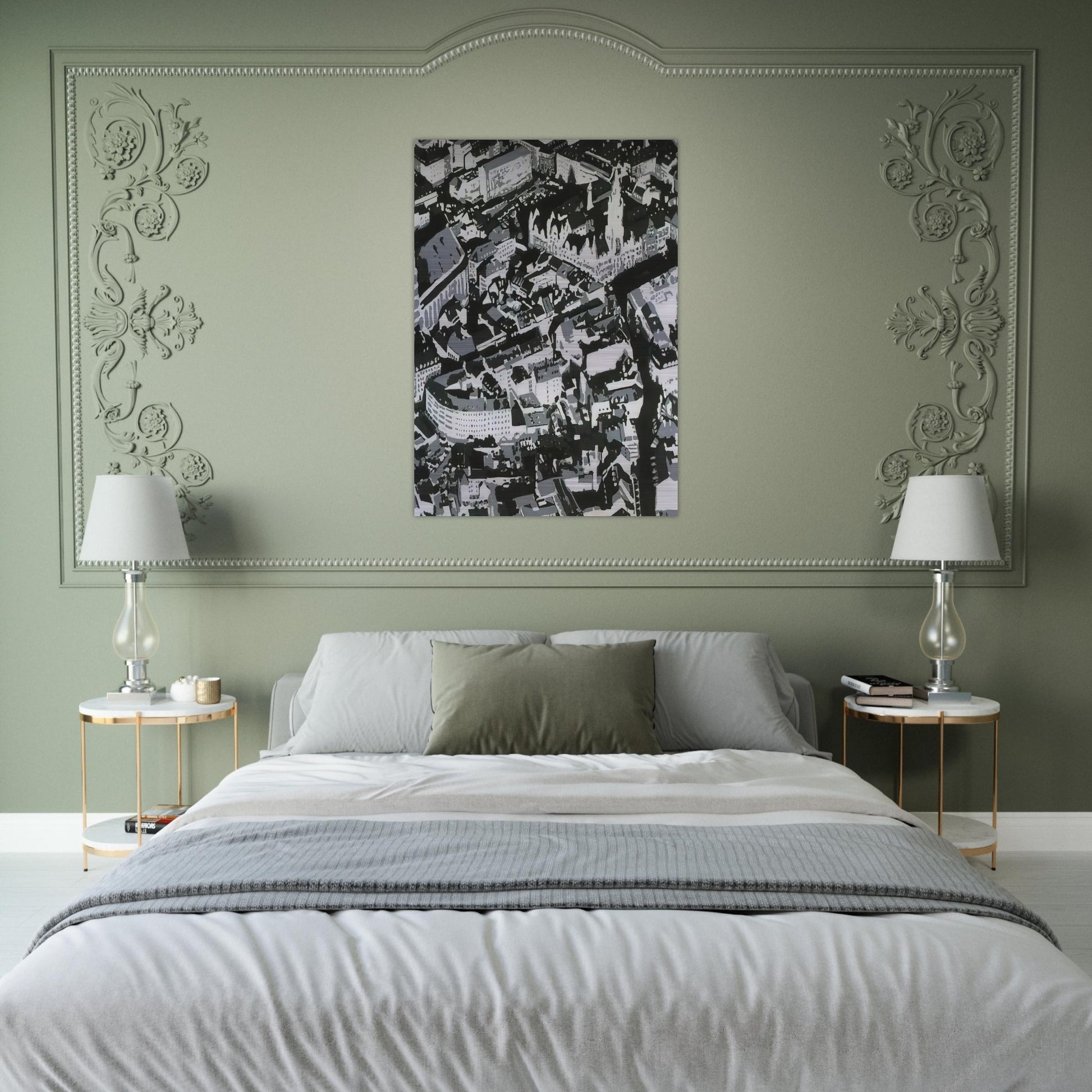 TOWNSCAPE MU 1968 - Gerhard Richter Brushed Aluminum Print - 70x100 cm / 28x40 inches | Gerhard Richter Aluminum Print | Gerhard Richter Prints