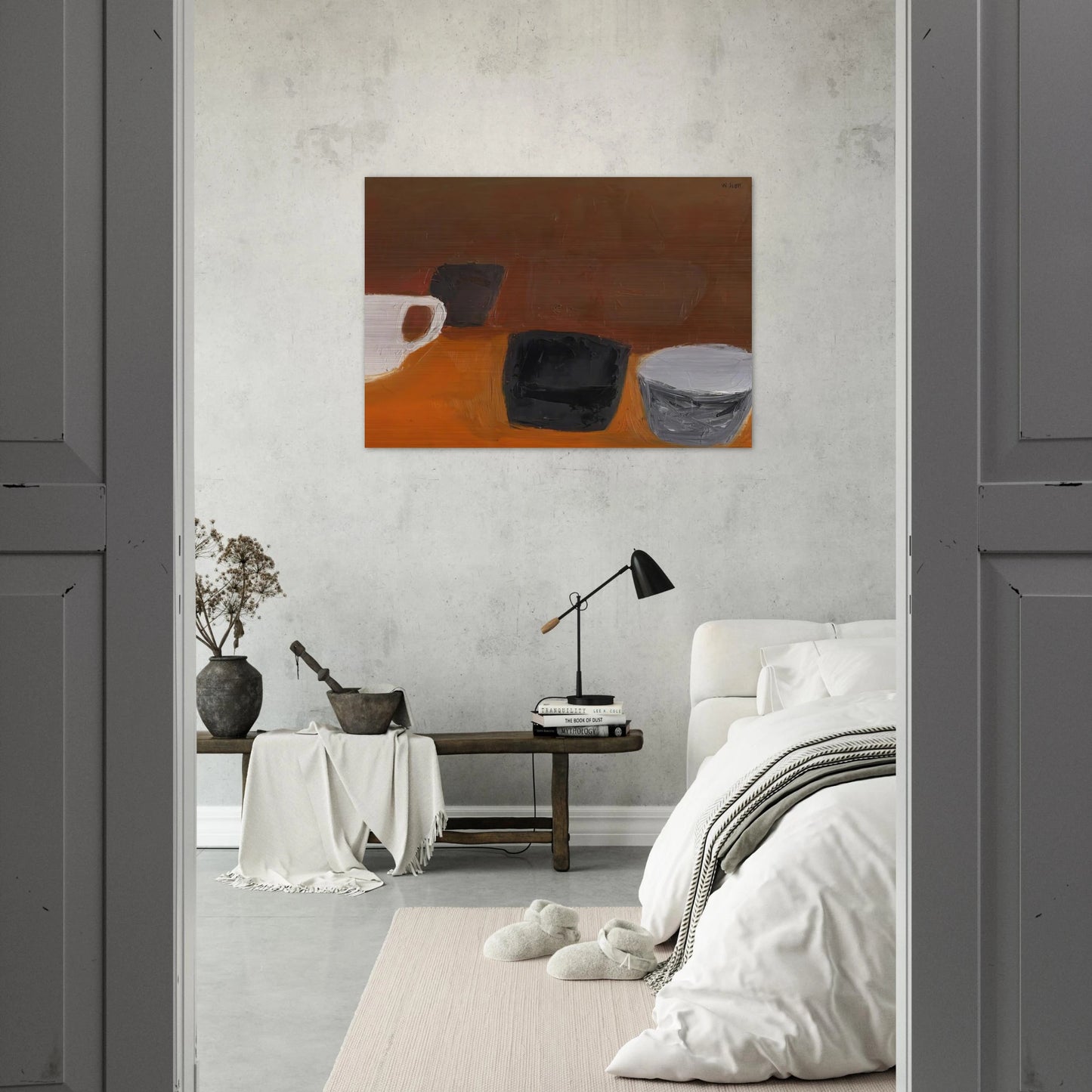 Still Life with White Mug - 1957 - William Scott Brushed Aluminum Print - 70x100 cm / 28x40 inches | William Scott Aluminum Print | William Scott Prints