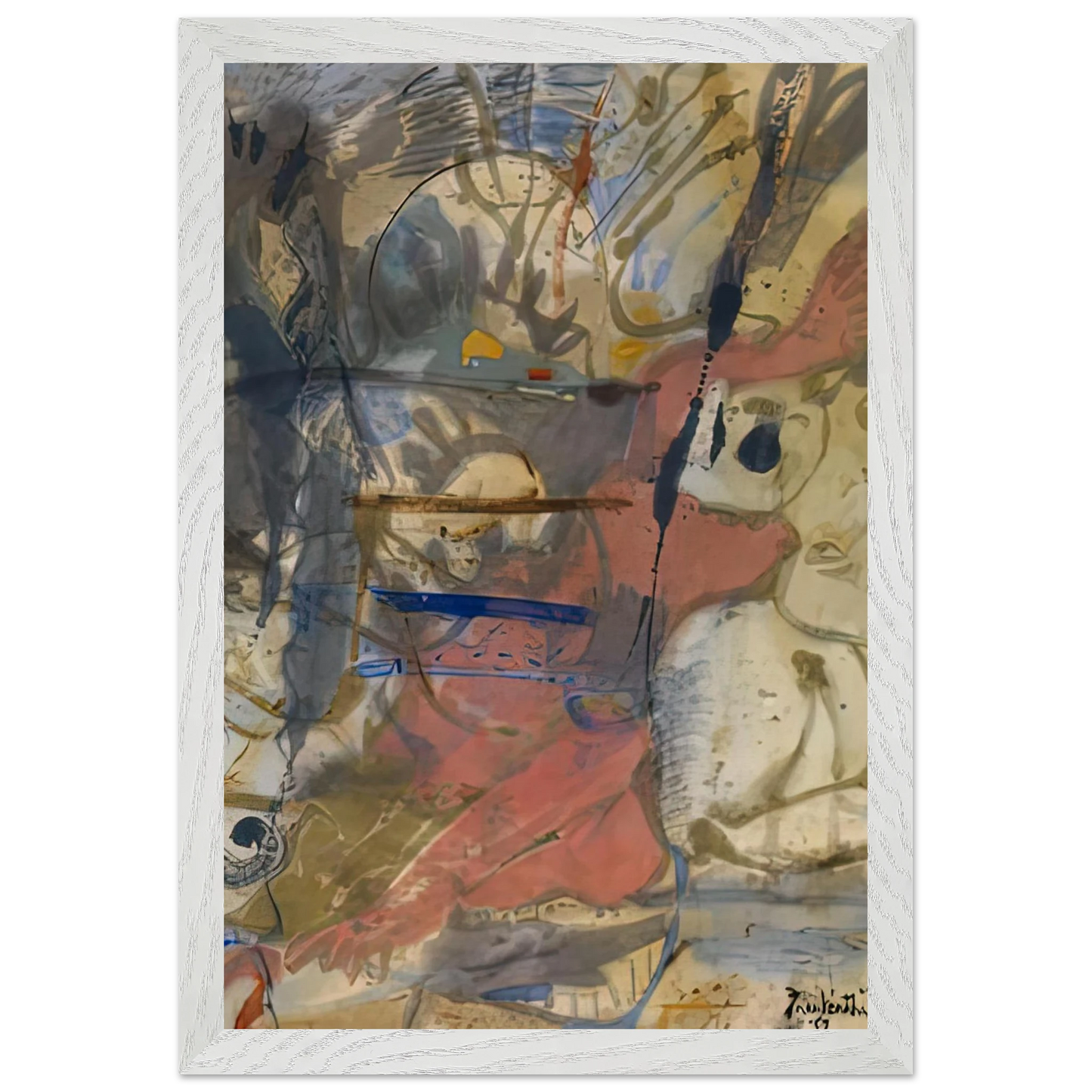 Helen Frankenthaler - Europa, 1957- Wall Art - 21x29.7 cm / 8x12" - Premium Wooden Framed Poster With Fine Art Paper-canvas - Wood frame