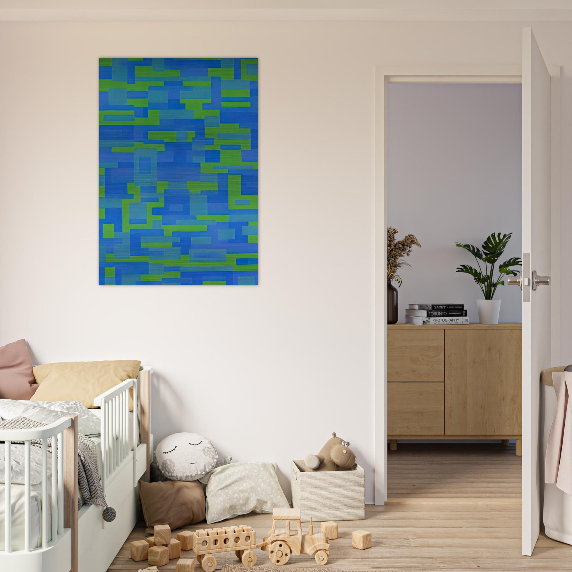 Blue-Green Painting - 1948 - Ad Reinhardt Brushed Aluminum Print - 70x100 cm / 28x40 inches | Ad Reinhardt Aluminum Print | Ad Reinhardt Prints