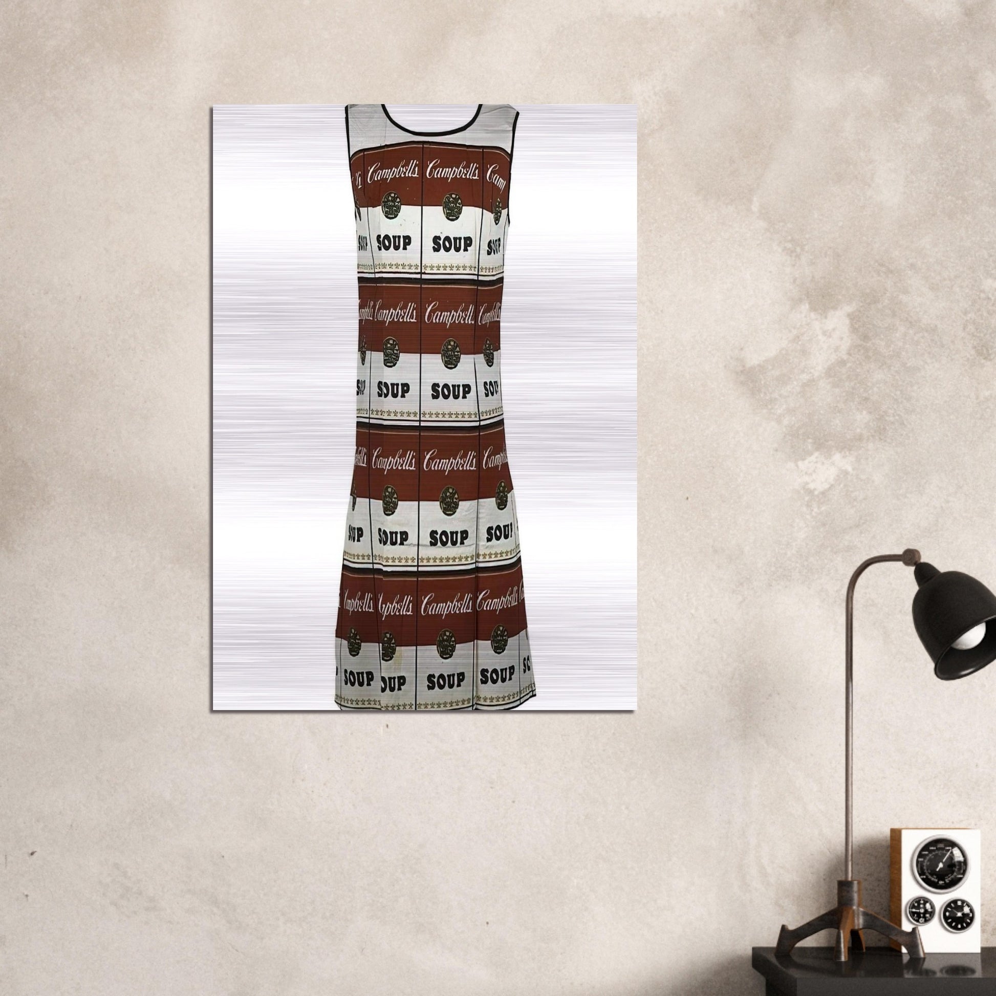 The Souper Dress - Andy Warhol Brushed Aluminum Print - 70x100 cm / 28x40 inches | Andy Warhol Aluminum Print | Andy Warhol Prints