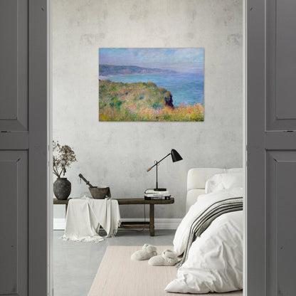 Cliff near Pourville - claude monet Brushed Aluminum Print - 70x100 cm / 28x40 inches | claude monet Aluminum Print | claude monet Prints