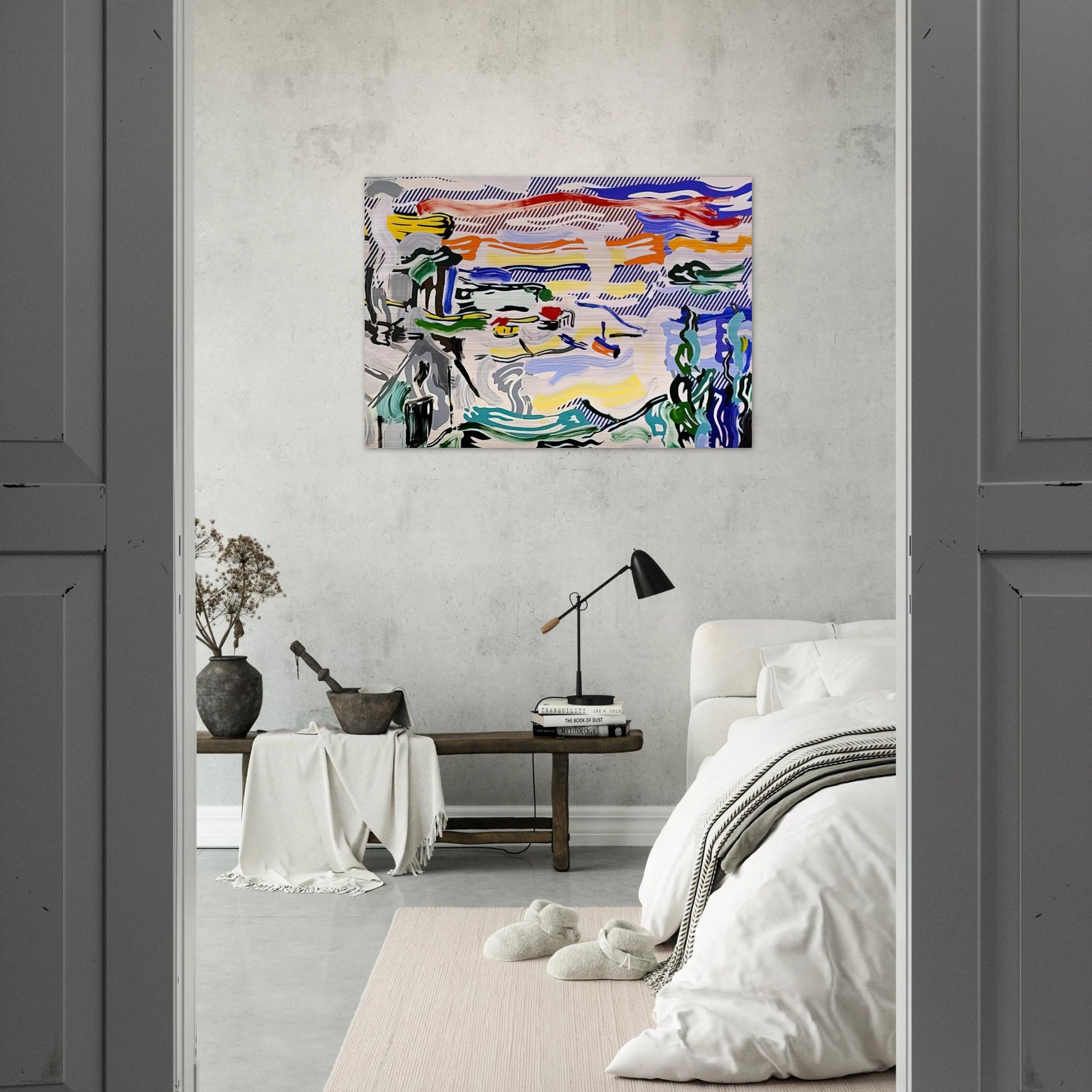 COAST VILLAGE 1987 - Roy Lichtenstein Brushed Aluminum Print - 70x100 cm / 28x40 inches | Roy Lichtenstein Aluminum Print | Roy Lichtenstein Prints