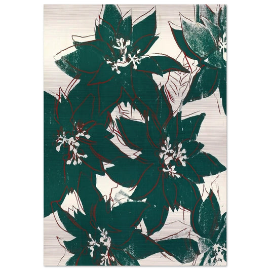Poinsetta - Andy Warhol Brushed Aluminum Print - 70x100 cm / 28x40 inches | Andy Warhol Aluminum Print | Andy Warhol Prints