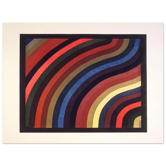Sol LeWitt - Two Centimeter Wavy Bands in Colors  75x100 cm / 30x40inches Fine Art Poster