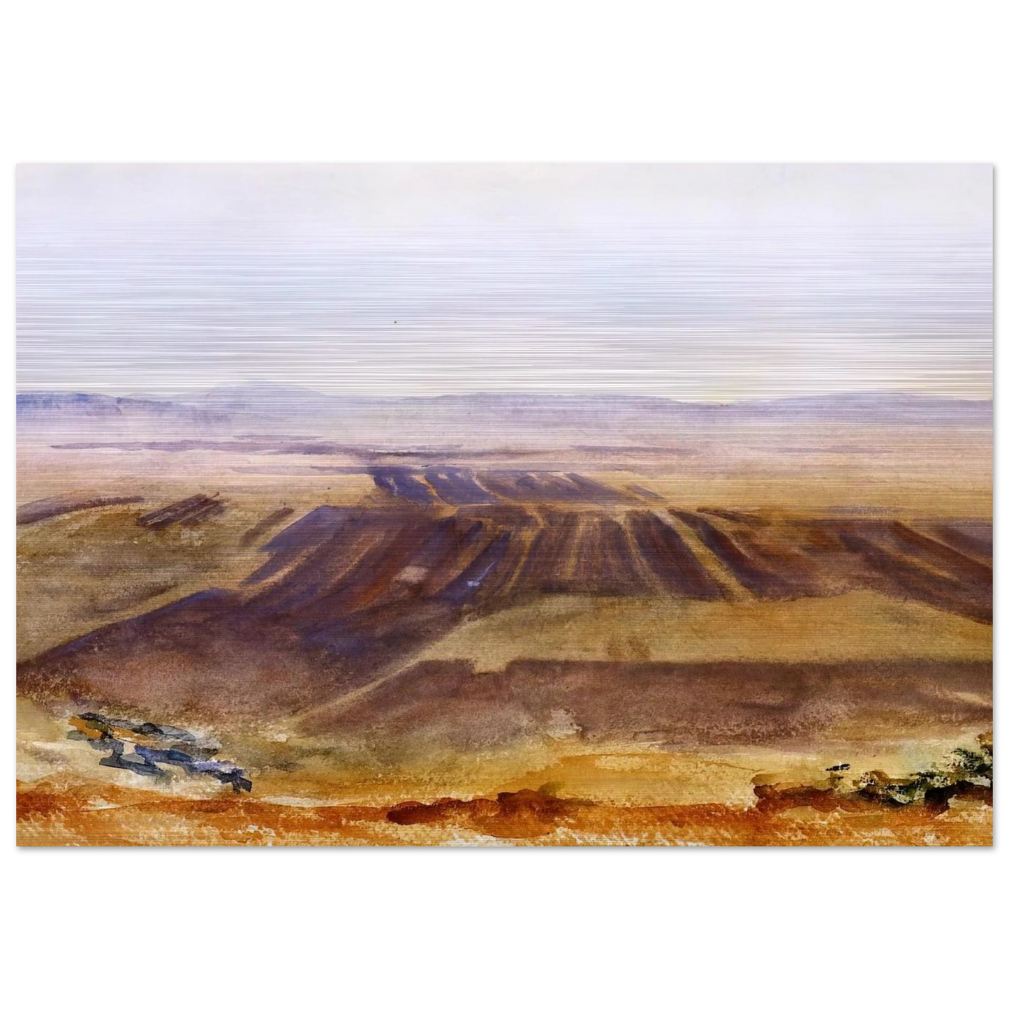 The Plains from Nazareth - John Singer Sargent Brushed Aluminum Print - 70x100 cm / 28x40 inches | John Singer Sargent Aluminum Print | John Singer Sargent Prints