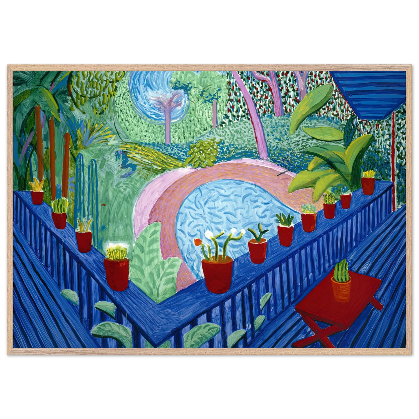 David Hockney - David Hockney Wall art - 70x100 cm / 28x40 inches - Premium Wooden Framed Poster With Fine Art Paper-canvas - Black frame