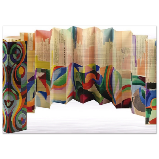 PROSE OF THE TRANS SIBERIAN AND OF LITTLE JEHANNE OF FRANCE 1913 - Sonia Delaunay Brushed Aluminum Print - 70x100 cm / 28x40 inches | Sonia Delaunay Aluminum Print | Sonia Delaunay Prints