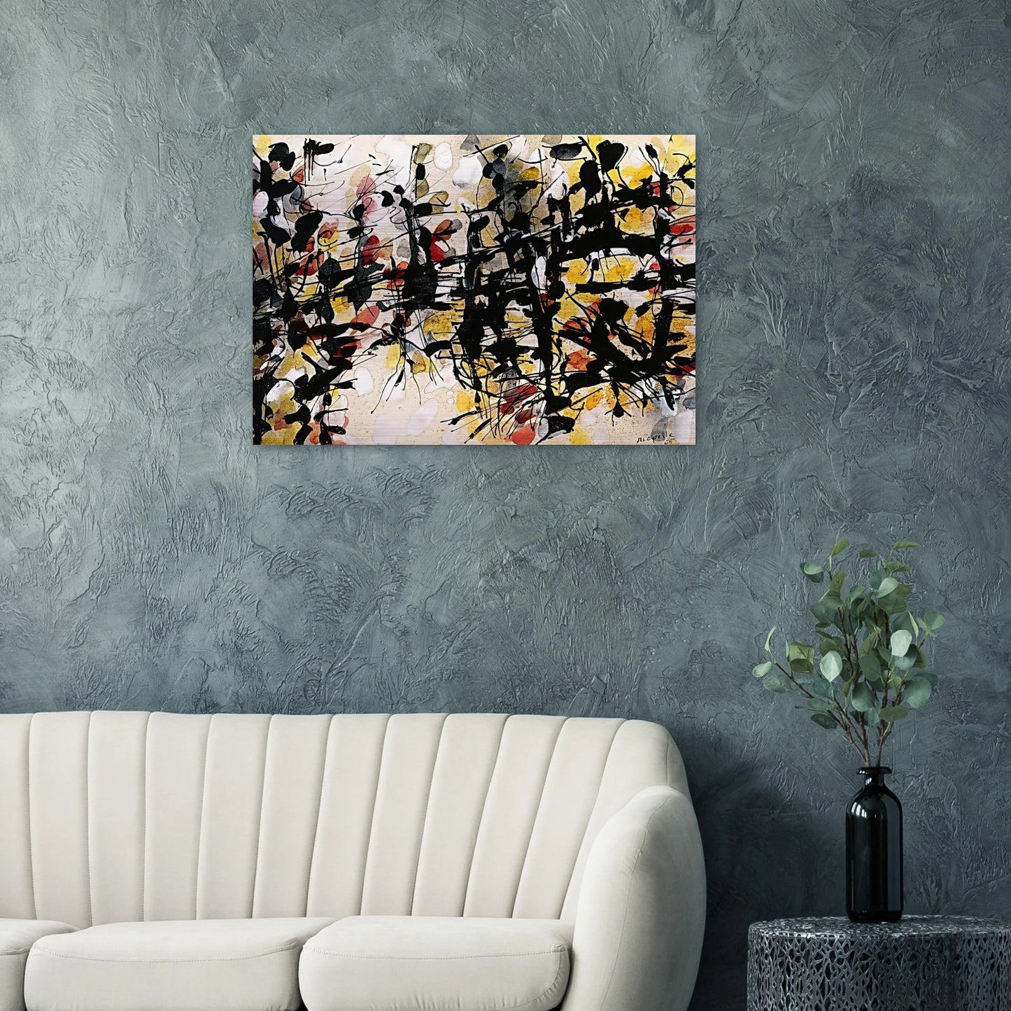 Untitled - Jean-Paul Riopelle Brushed Aluminum Print - 70x100 cm / 28x40 inches | Jean-Paul Riopelle Aluminum Print | Jean-Paul Riopelle Prints