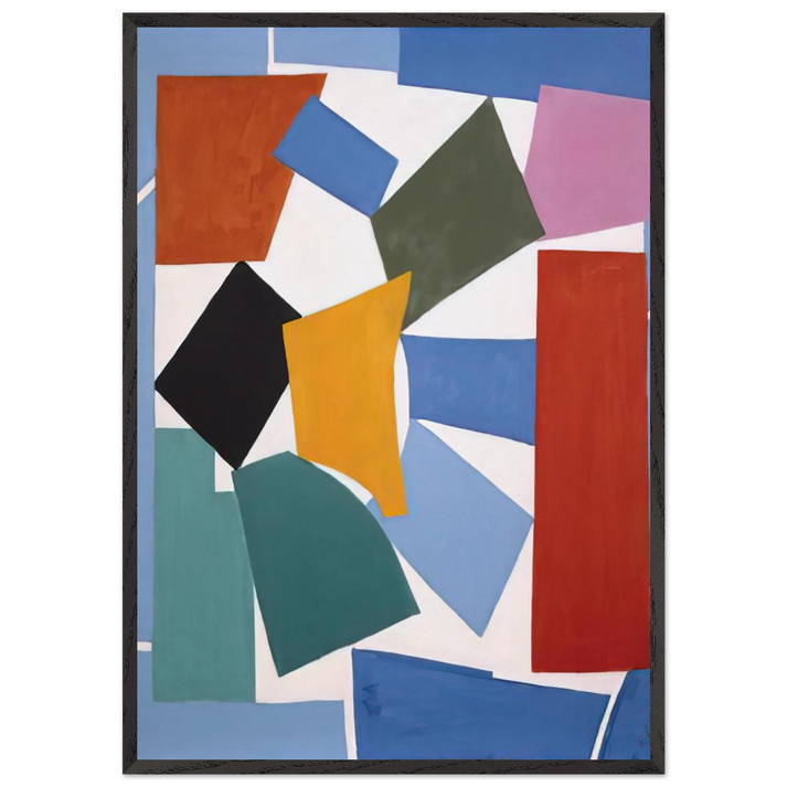 WATUSI HARD EDGE 1963 - Alma Woodsey Thomas 70x100 cm / 28x40 inches Framed Art Print – Black Wooden Frame