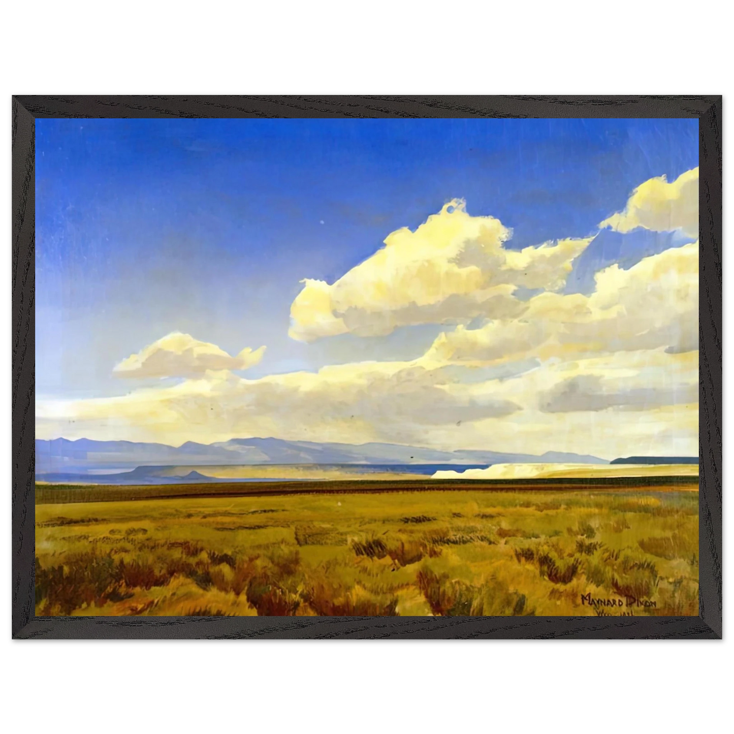 Maynard Dixon - WIND OF WYOMING 1936 Wall art - 70x100 cm / 28x40 inches - Premium Wooden Framed Poster With Fine Art Paper-canvas - Black frame