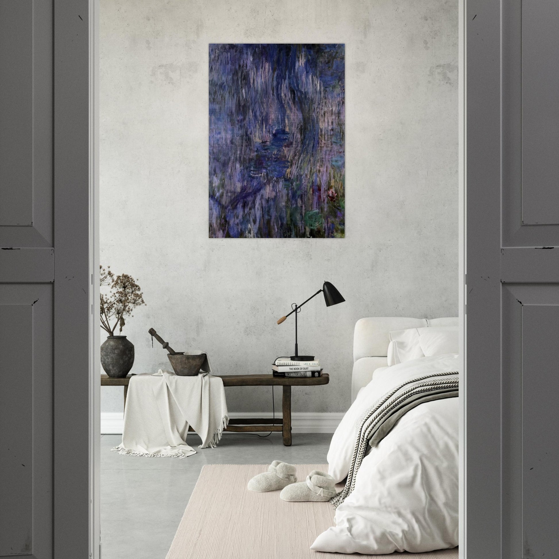 Water Lilies, Reflection of a Weeping Willows - claude monet Brushed Aluminum Print - 70x100 cm / 28x40 inches | claude monet Aluminum Print | claude monet Prints