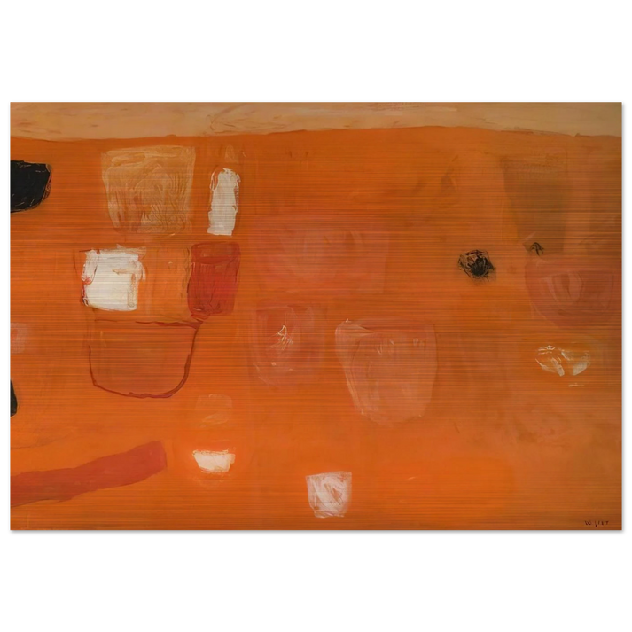 Orange and Red - 1957 - William Scott Brushed Aluminum Print - 70x100 cm / 28x40 inches | William Scott Aluminum Print | William Scott Prints