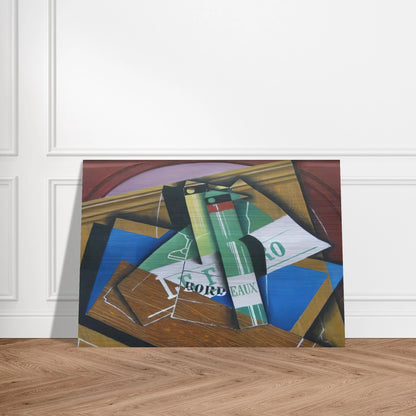 THE BORDEAUX BOTTLE 1915 - Juan Gris Brushed Aluminum Print - 70x100 cm / 28x40 inches | Juan Gris Aluminum Print | Juan Gris Prints