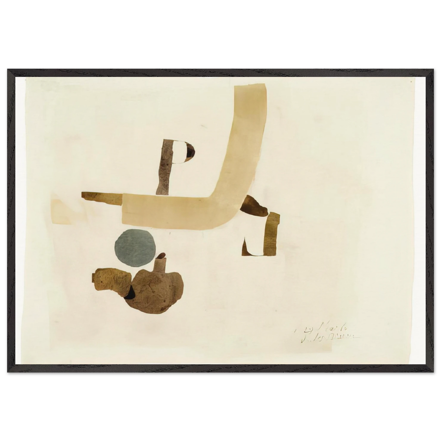 29564 - 1964 - Julius Bissier 70x100 cm / 28x40 inches Framed Art Print – Black Wooden Frame