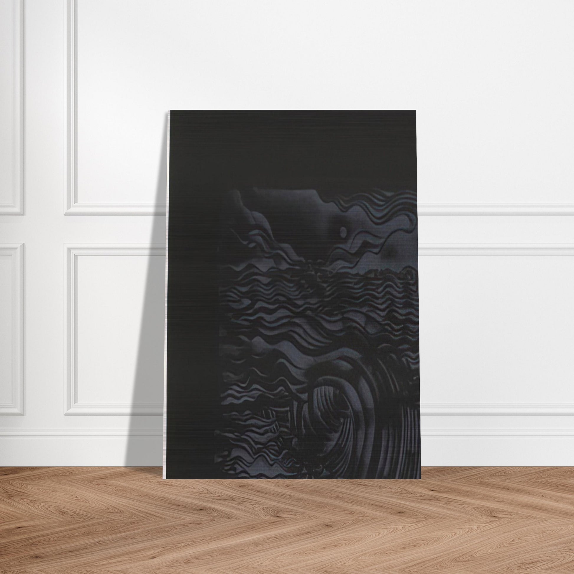 STUDY FOR AN UNTITLED PRINT WHITE ON BLACK 1982 - Lee Bontecou Brushed Aluminum Print - 70x100 cm / 28x40 inches | Lee Bontecou Aluminum Print | Lee Bontecou Prints