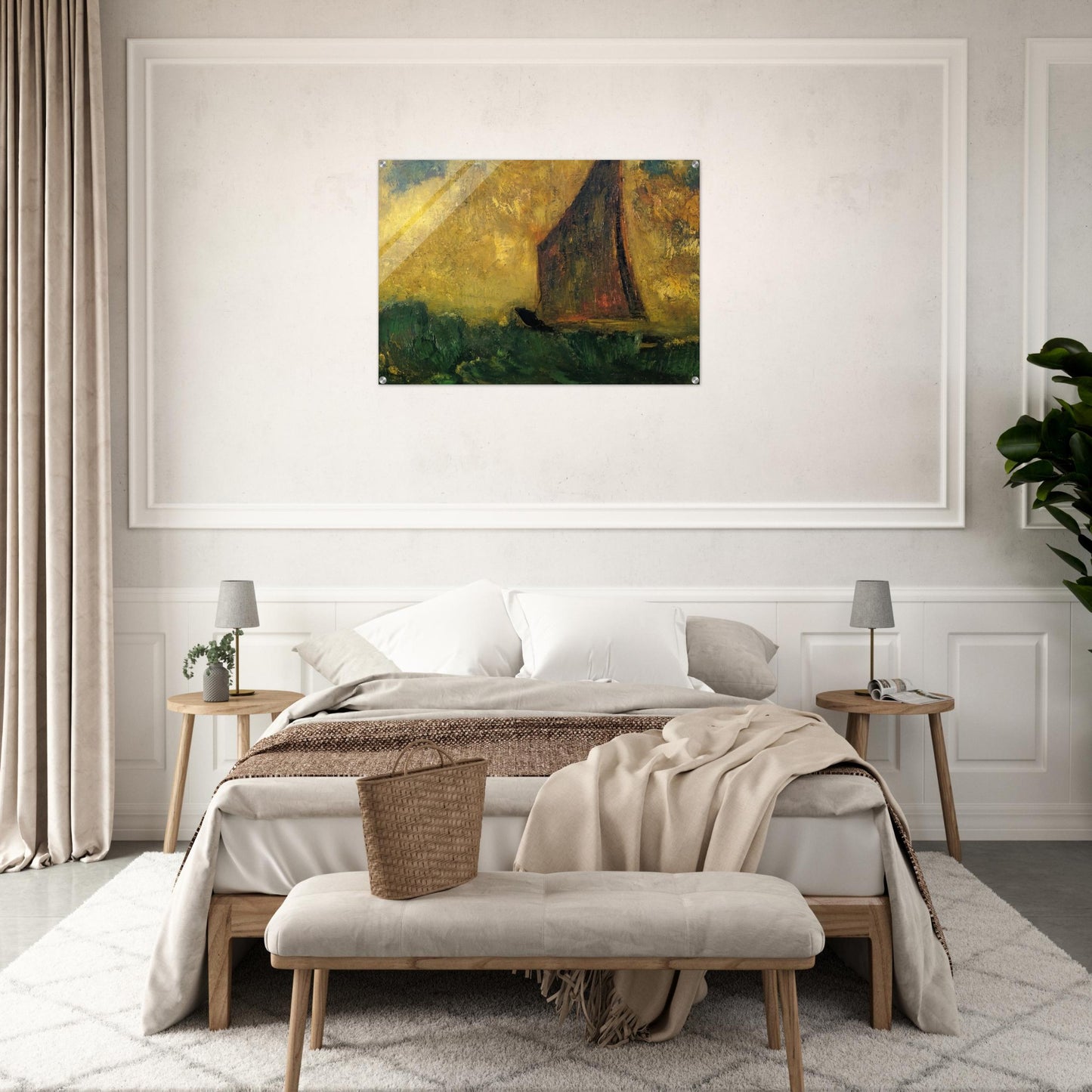 THE MYSTERIOUS BOAT - Odilon Redon Acrylic Print - 70x100 cm / 28x40″ inches