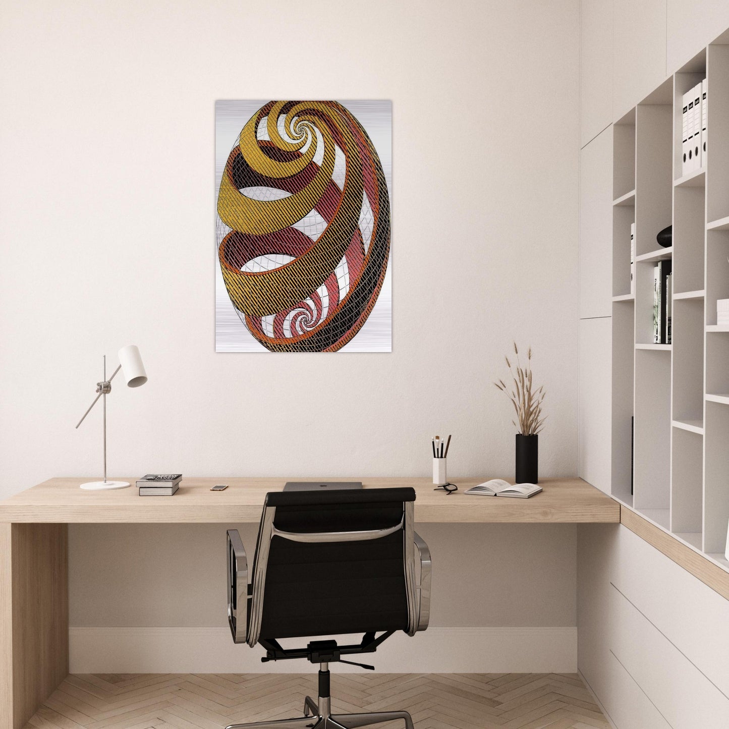 SPHERE SPIRALS - MC Escher Brushed Aluminum Print - 70x100 cm / 28x40 inches | MC Escher Aluminum Print | MC Escher Prints