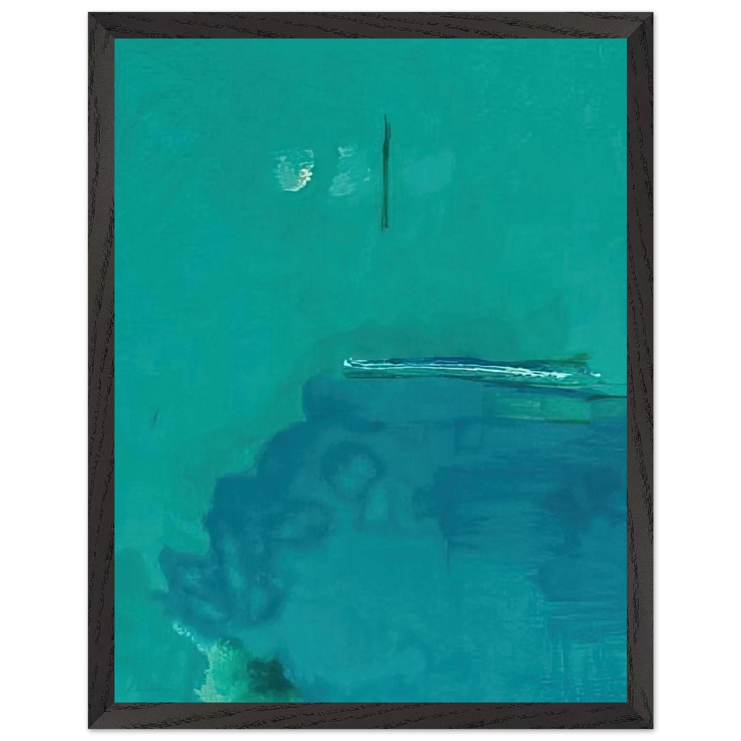 Helen Frankenthaler - Contentment Island - 2004 Wall art - 21x29.7 cm / 8x12" - Premium Wooden Framed Poster With Fine Art Paper-canvas - Black frame