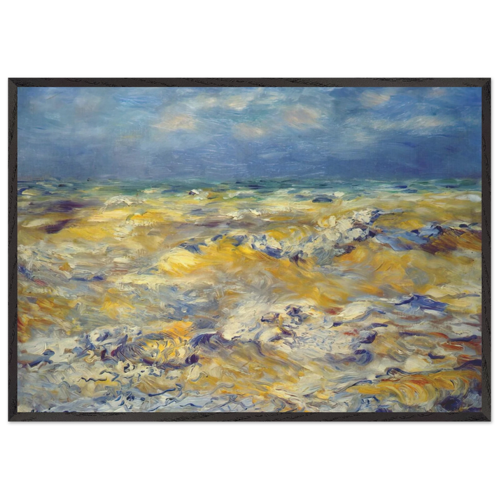 Seascape near berneval - Pierre-Auguste Renoir 70x100 cm / 28x40 inches Framed Art Print – Black Wooden Frame