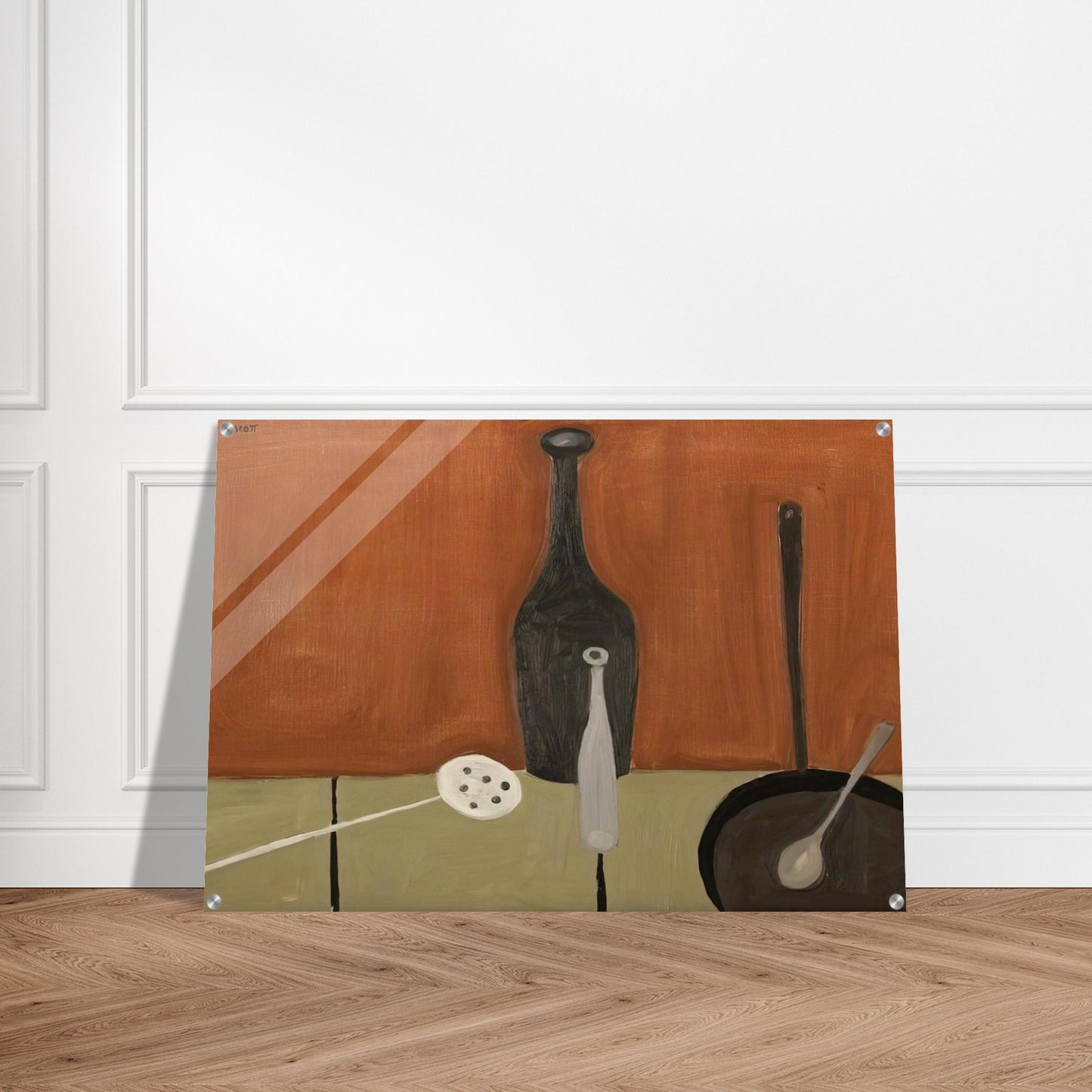 Bottle and Fish Slice - 1949 - William Scott Acrylic Print - 70x100 cm / 28x40″ inches