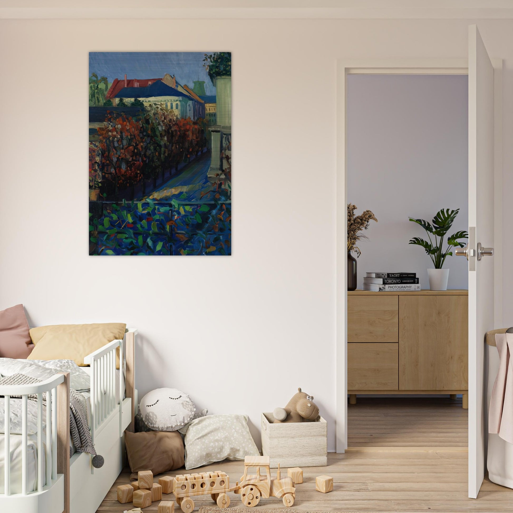 BLICK AUS DER BONNER WOHNUNG - Gabriele Munter Brushed Aluminum Print - 70x100 cm / 28x40 inches | Gabriele Munter Aluminum Print | Gabriele Munter Prints
