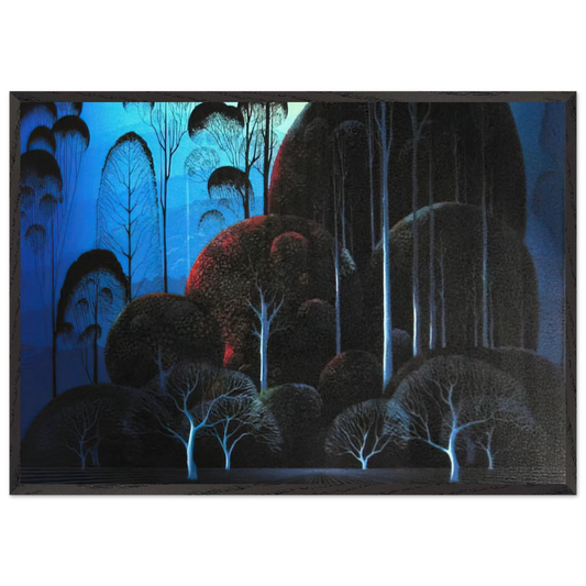 Enchanted Forest - Eyvind Earle 70x100 cm / 28x40 inches Framed Art Print – Black Wooden Frame