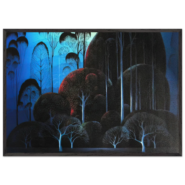 Enchanted Forest - Eyvind Earle 70x100 cm / 28x40 inches Framed Art Print – Black Wooden Frame