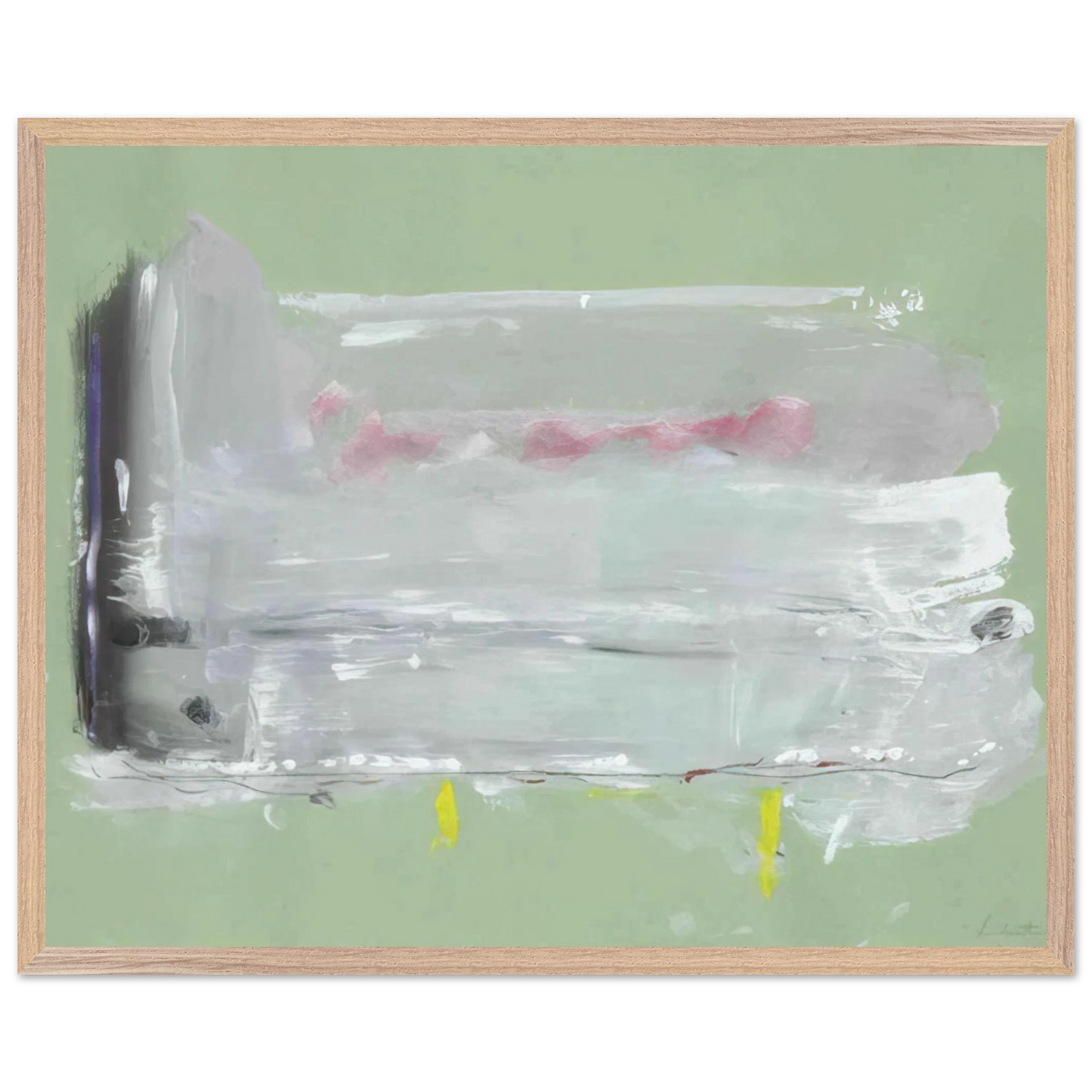Helen Frankenthaler - Untitled - 1984 Wall art - 13x18 cm / 5x7 inches - Premium Wooden Framed Poster With Fine Art Paper-canvas - Wood frame