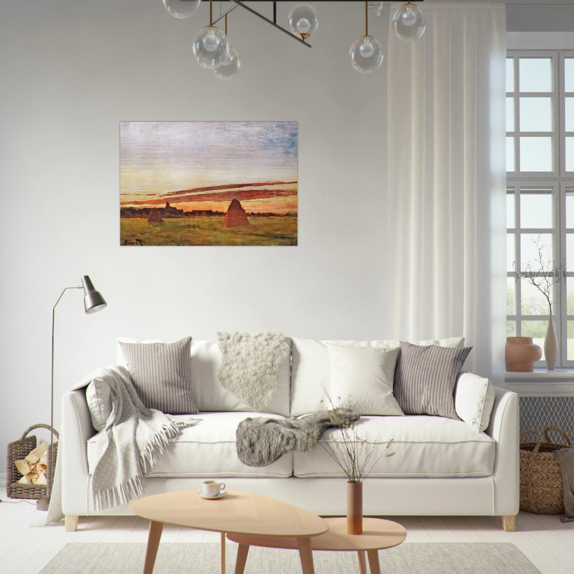 Haystacks at Chailly - claude monet Brushed Aluminum Print - 70x100 cm / 28x40 inches | claude monet Aluminum Print | claude monet Prints