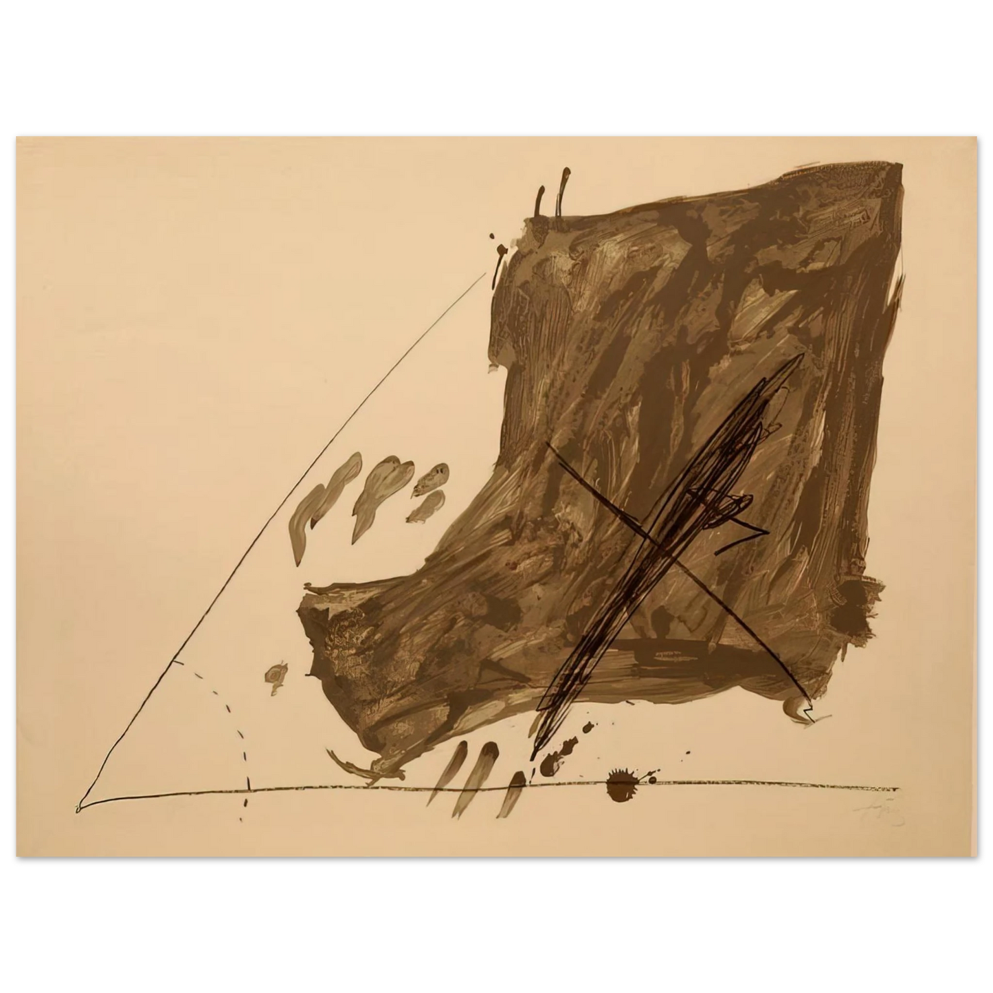 Antoni Tapies - ANGLE ET TACHES 1968  75x100 cm / 30x40inches Fine Art Poster
