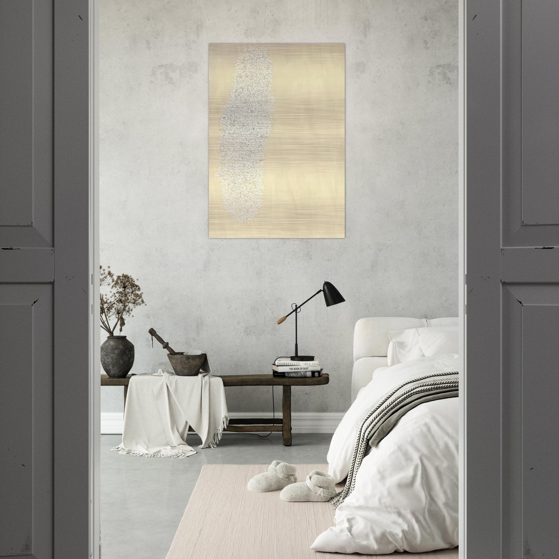 Light Gray - Tan - 1978 - Robert Goodnough Brushed Aluminum Print - 70x100 cm / 28x40 inches | Robert Goodnough Aluminum Print | Robert Goodnough Prints