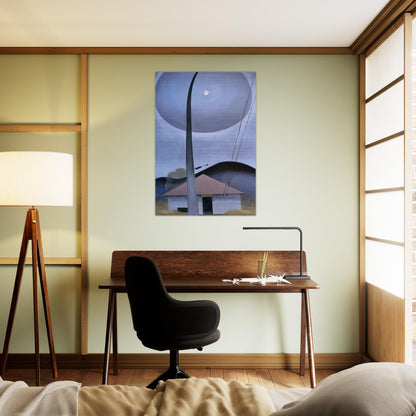 Little House with Flagpole - Georgia O'Keeffe Brushed Aluminum Print - 70x100 cm / 28x40 inches | Georgia O'Keeffe Aluminum Print | Georgia O'Keeffe Prints