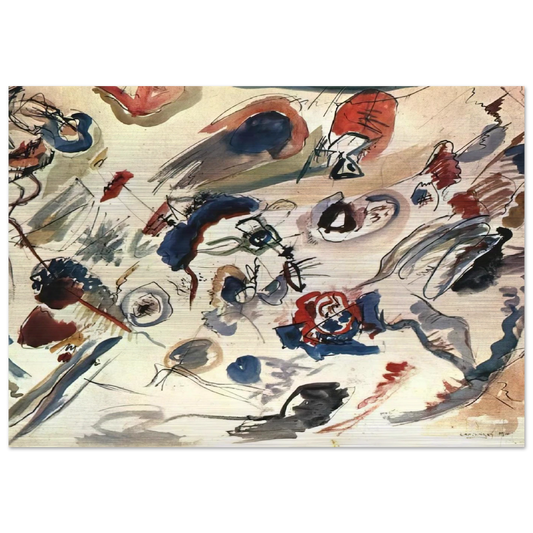 FIRST ABSTRACT WATERCOLOR 1910 - Wassily Kandinsky Brushed Aluminum Print - 70x100 cm / 28x40 inches | Wassily Kandinsky Aluminum Print | Wassily Kandinsky Prints