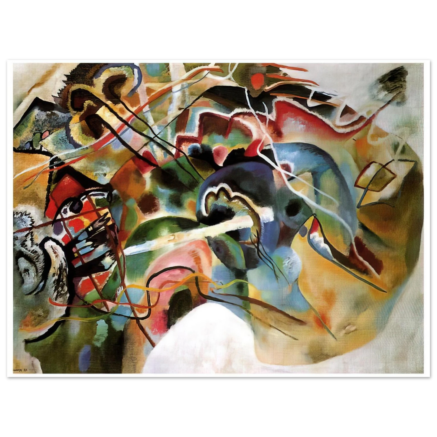 Wassily Kandinsky - PICTURE WITH A WHITE BORDER 1913  75x100 cm / 30x40inches Fine Art Poster