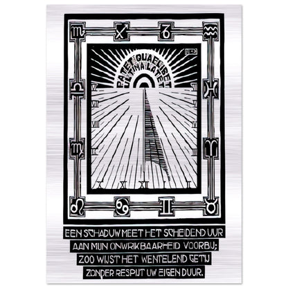 SUNDIAL XXIV EMBLEMATA REJECTED PLATE 1931 - MC Escher Brushed Aluminum Print - 70x100 cm / 28x40 inches | MC Escher Aluminum Print | MC Escher Prints | Maurits Cornelis Escher Prints