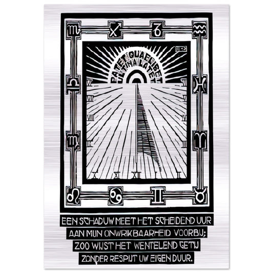 SUNDIAL XXIV EMBLEMATA REJECTED PLATE 1931 - MC Escher Brushed Aluminum Print - 70x100 cm / 28x40 inches | MC Escher Aluminum Print | MC Escher Prints | Maurits Cornelis Escher Prints