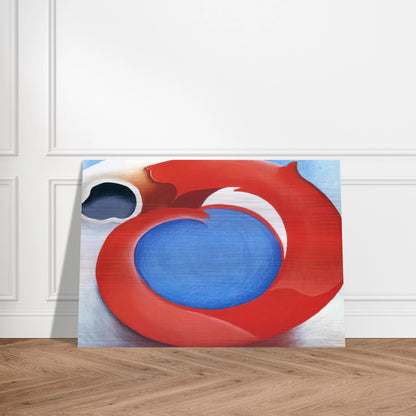 Goat's Horn With Red - Georgia O'Keeffe Brushed Aluminum Print - 70x100 cm / 28x40 inches | Georgia O'Keeffe Aluminum Print | Georgia O'Keeffe Prints
