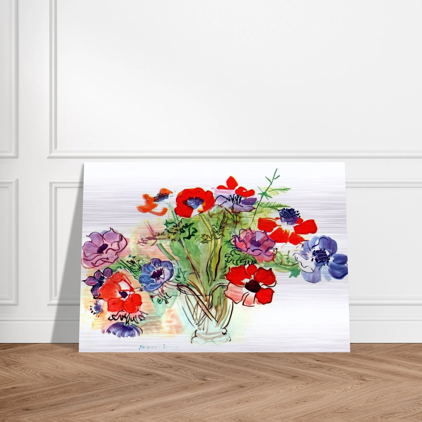BOUQUET OF FLOWERS 1937 - Raoul Dufy Brushed Aluminum Print - 70x100 cm / 28x40 inches | Raoul Dufy Aluminum Print | Raoul Dufy Prints