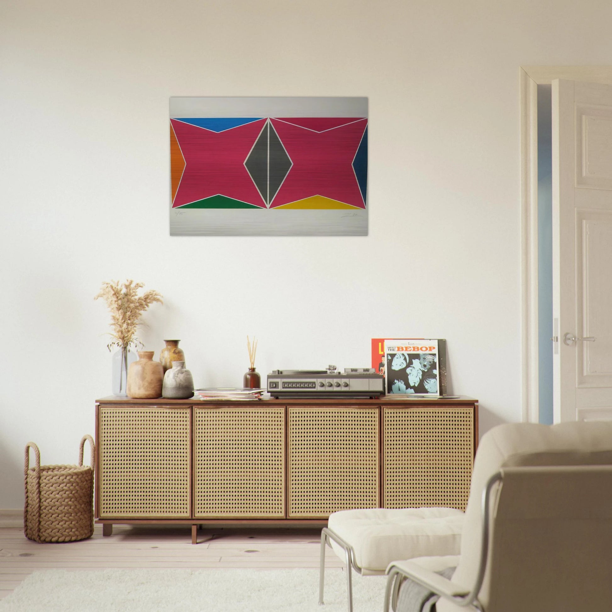 Geometric Composition - Hard Edge Painting - Larry Zox Brushed Aluminum Print - 70x100 cm / 28x40 inches | Larry Zox Aluminum Print | Larry Zox Prints